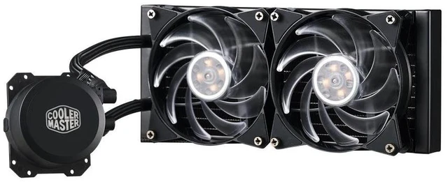 Alt view image 3 of 7 - Cooler Master MasterLiquid ML240L RGB Close-Loop CPU Liquid Cooler, 240mm Radiator, Dual Chamber RGB Pump, Dual MF120R RGB Fans, RGB Lighting for AMD Ryzen/Intel LGA1200/1151