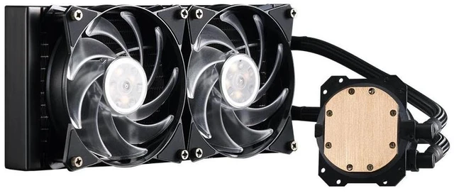 Alt view image 4 of 7 - Cooler Master MasterLiquid ML240L RGB Close-Loop CPU Liquid Cooler, 240mm Radiator, Dual Chamber RGB Pump, Dual MF120R RGB Fans, RGB Lighting for AMD Ryzen/Intel LGA1200/1151