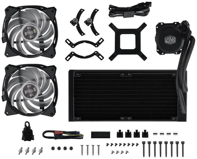 Alt view image 7 of 7 - Cooler Master MasterLiquid ML240L RGB Close-Loop CPU Liquid Cooler, 240mm Radiator, Dual Chamber RGB Pump, Dual MF120R RGB Fans, RGB Lighting for AMD Ryzen/Intel LGA1200/1151