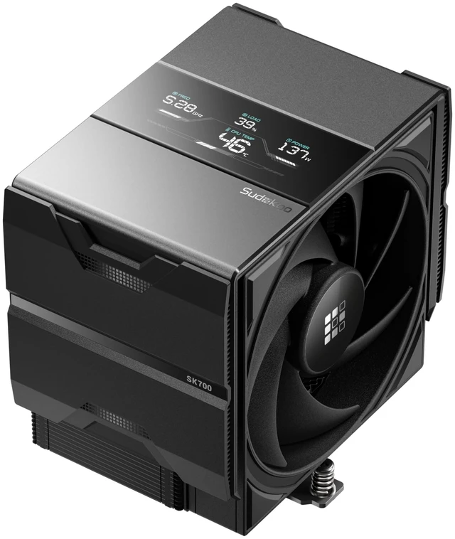 Main image of Sudokoo SK700V AM5-Designated Digital Air Cooler, Single Tower Design, High Performance M-Winding Tech Fan, 7 Copper Heat Pipes, L-Rail Lock Mount, 220W Heat Dissipation