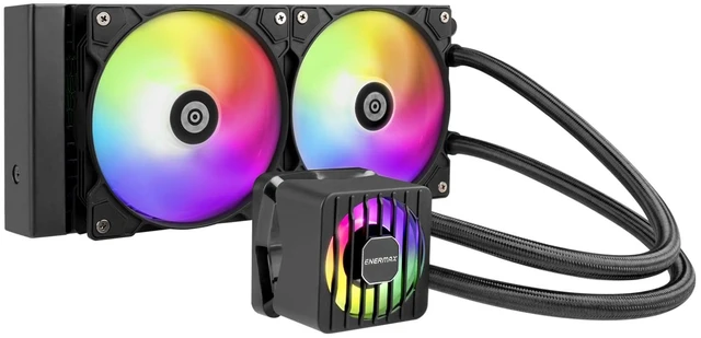 Main image of ENERMAX LIQMAXFLO 240mm A-RGB AIO CPU Liquid Cooler - High Performance Pump up to 3000RPM, 38mm Thick Radiator, 60mm VRM Fan, Pressure-Optimized Silent 120mm FDB PWM Fan, Intel LGA1700/AMD AM5 Ready