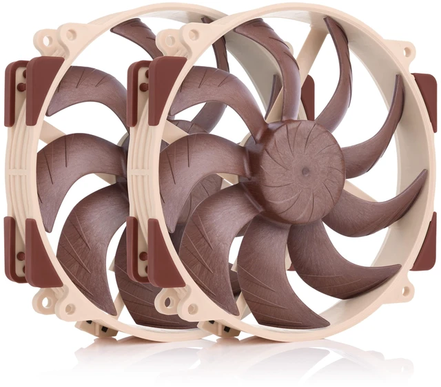 Main image of Noctua NF-A14x25r G2 PWM Sx2-PP, High-End CPU Cooler Upgrade Fans 2x140mm | High Airflow & Static Pressure, Low-Noise 25mm Thick Fans, Speed-Offset 2-Pack for NH-D15 or NH-U14S, 1500rpm 4-Pin