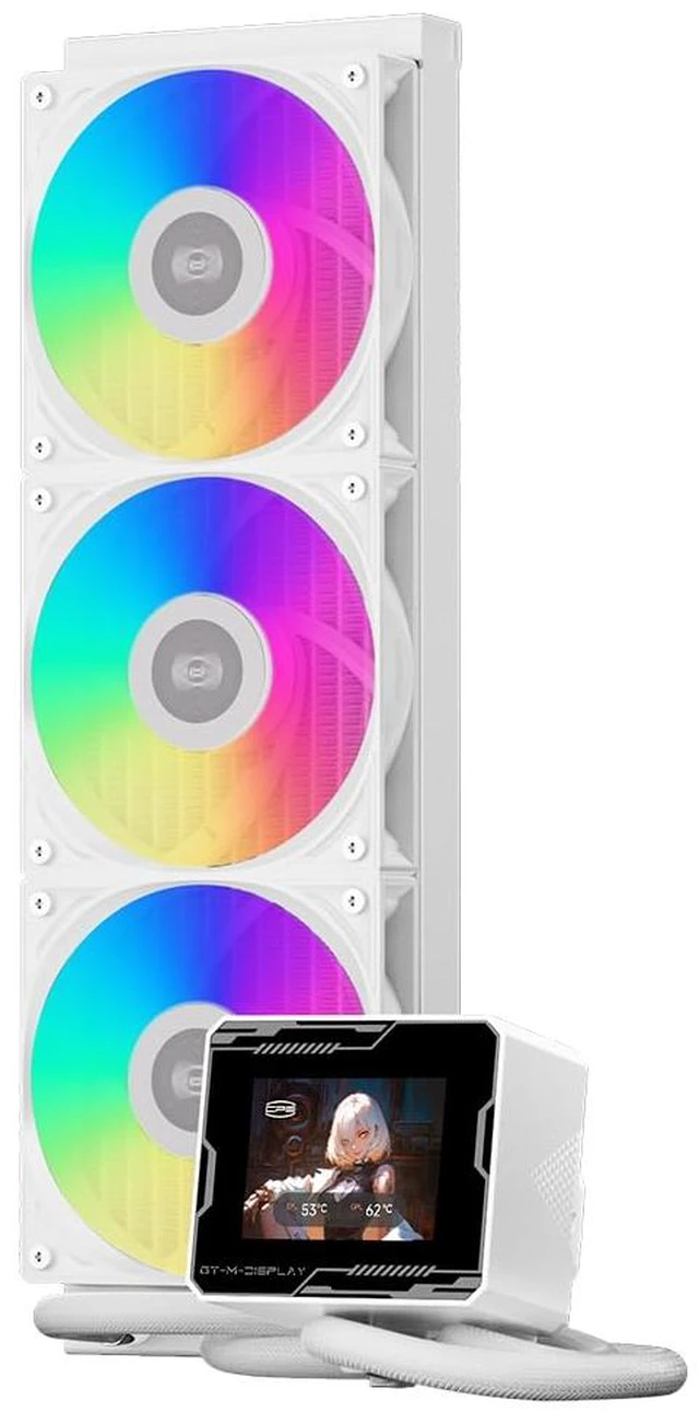 Main image of PCCOOLER GT360M 360mm AIO CPU Cooler with 2.8" IPS LCD, ARGB, 300W TDP | Quiet Cooling 15-33.7dBA Noise, Customized Display Content, Easy Installation, Intel LGA1851/1700/1200/115X & AMD AM5/AM4