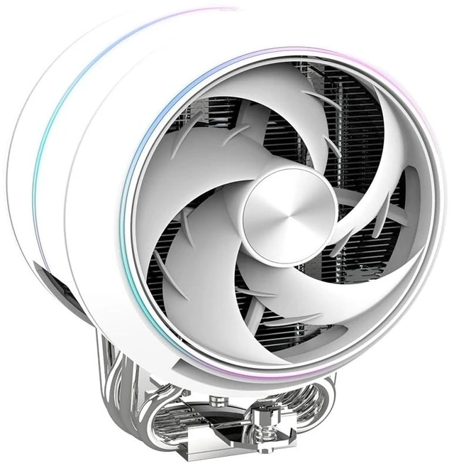 Alt view image 2 of 5 - Zalman ZET5 Dual PWM Fan CPU Air Cooler, AM5 / LGA1851, 5 Heat Pipes, White | AMD AM5/AM4, Intel LGA1851/1700/1200/1151, Dual 120mm PWM Fans, 5 Heat Pipes RDTH Technology