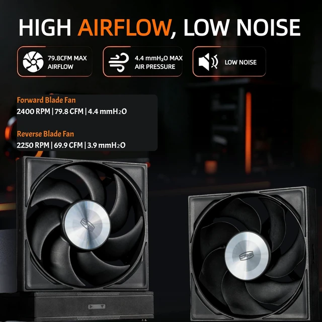 Alt view image 3 of 7 - PCCOOLER RZ700D CPU Cooler,2400 RPM 7 Heat Pipes, TDP 270W, Easy to Install | Full RAM Clearance, Intel LGA1851/1700/1200/115X & AMD AM5/AM4, High-Density Fin Stack, DBB, Low Noise EX95 Paste Included