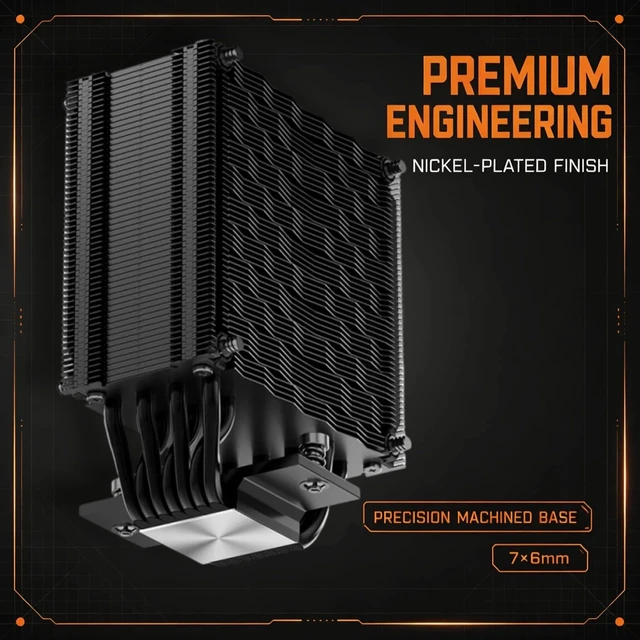 Alt view image 6 of 7 - PCCOOLER RZ700D CPU Cooler,2400 RPM 7 Heat Pipes, TDP 270W, Easy to Install | Full RAM Clearance, Intel LGA1851/1700/1200/115X & AMD AM5/AM4, High-Density Fin Stack, DBB, Low Noise EX95 Paste Included