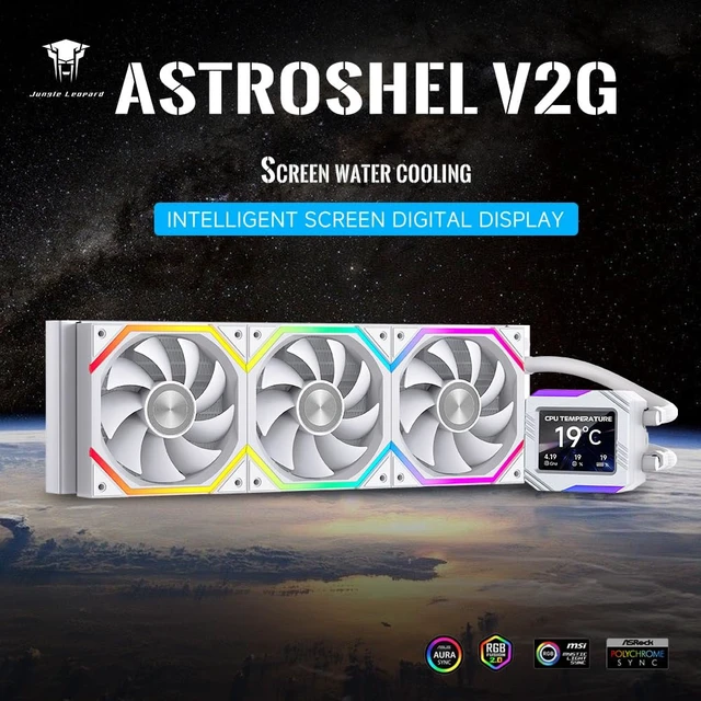 Alt view image 2 of 7 - Jungle Leopard Astroshel V2G 360 Argb Water Cooling CPU Cooler|3 * 120mm PWM Fans with 2000RPM|Customizable LCD Digital Display Screen|for Intel LGA1851/1700/1200/115X AMD AM4/AM5(White)
