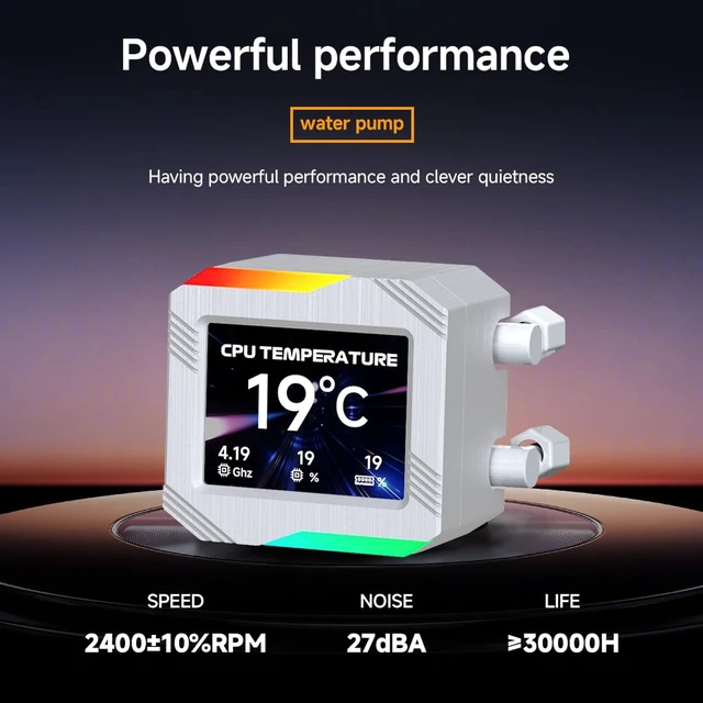 Alt view image 4 of 7 - Jungle Leopard Astroshel V2G 360 Argb Water Cooling CPU Cooler|3 * 120mm PWM Fans with 2000RPM|Customizable LCD Digital Display Screen|for Intel LGA1851/1700/1200/115X AMD AM4/AM5(White)