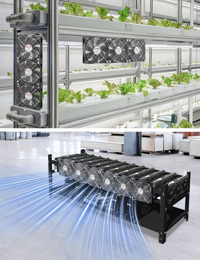 Alt view image 5 of 6 - Wathai 120mm x 6 Small Box Computer Fan with AC 110V 240V Speed Controller | Dual Ball with Variable Speed Controller for Server Rack, Greenhouse, Basement, Window Exhaust Cooling Ventilation