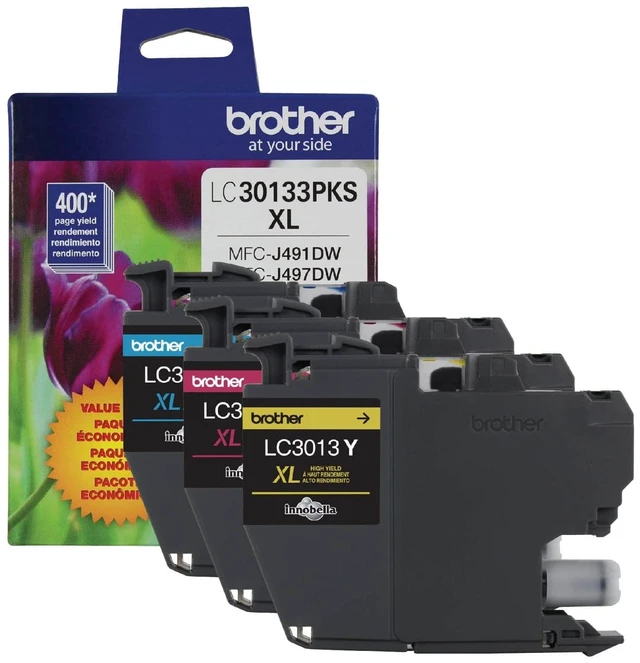Main image of Brother High-Yield Color Printer Ink Cartridges LC3013 3-Pack for Work Smart Series - Professional Grade Ink for MFC-J491DW, J497DW, J690DW, J895DW - Up to 400 Pages per Cartridge