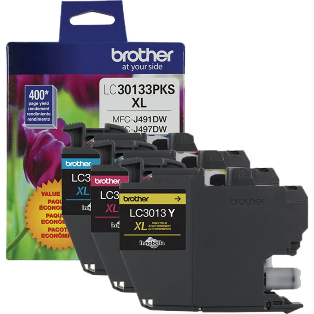 Alt view image 5 of 7 - Brother High-Yield Color Printer Ink Cartridges LC3013 3-Pack for Work Smart Series - Professional Grade Ink for MFC-J491DW, J497DW, J690DW, J895DW - Up to 400 Pages per Cartridge