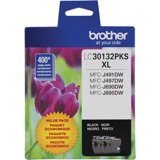 Alt view image 7 of 7 - Brother Genuine LC30132PKS 2-Pack High Yield Black Ink Cartridges, Page Yield Up to 400 Pages/Cartridge, LC3013