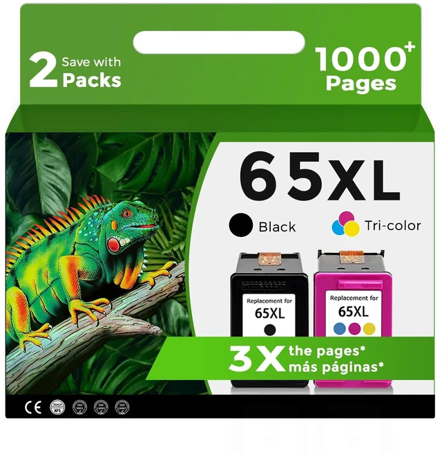 Main image of 65XL Ink Cartridge Compatible for HP Ink 65 XL Black Color Combo 5055 3755 | Replacement for HP65 HP65XL for 5000 3700 2600 3772 2652 2640 3752 5070 2622 5010 2655 5014 5052 5058 3720 3722 Printer