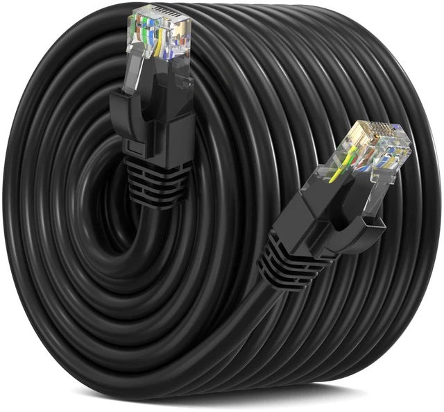Main image of Maximm Cat6 Ethernet Cable 250 Ft, 10 Gbps 550 MHz, Black | Copper-Clad Aluminum deliver 10 Gbps up to 550 MHz
