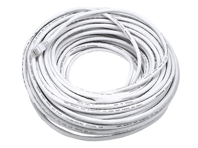 Alt view image 4 of 6 - Monoprice Cat6 Ethernet Patch Cable - Snagless RJ45, Fullboot, 24AWG Stranded Pure Bare Copper Wire, 550Mhz, UTP, 100 Feet, White