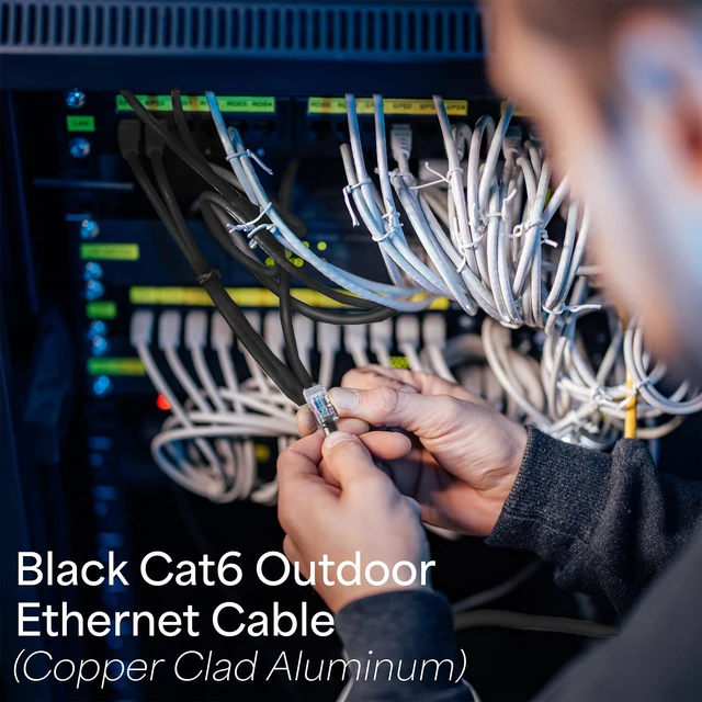Alt view image 3 of 7 - VIVO 250ft Bulk Cat6 Ethernet Cable Wire, Outdoor Direct Burial | Waterproof, CCA Ethernet Cable, 23 AWG, UTP Pull Box, Black, CABLE-V019