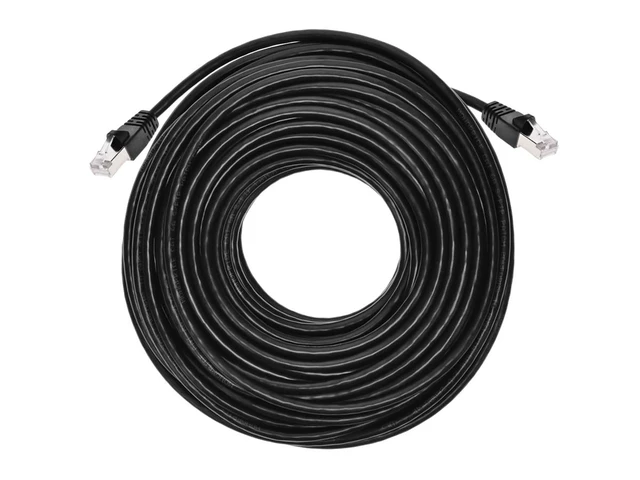 Alt view image 4 of 6 - Monoprice Cat6A 100ft Black Patch Cable Double Shielded (S/FTP) 26AWG 10G Pure Bare Copper Snagless RJ45 Fullboot Series Ethernet Cable