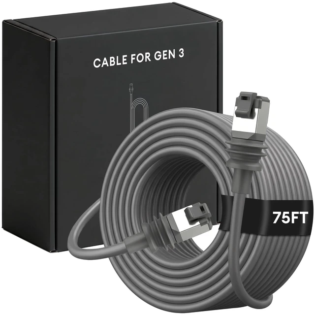 Main image of Starlink Cable 75FT, Starlink Mini Ethernet Cable for Gen 3 4 4X V3 V4 V5 | CMR Rated Replacement Extension Ethernet Cable for Satellite Internet Kit, Waterproof Outdoor Accessories (Grey)