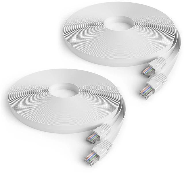 Main image of Amcrest CAT6E 4K-Rated Video POE Ethernet Cable 150ft Internet High Speed Network Cable for PoE Security IP Cameras, Smart TV, PS4, Xbox One, Router, Laptop, Computer, Home (2PACK-CAT6ECABLE150)
