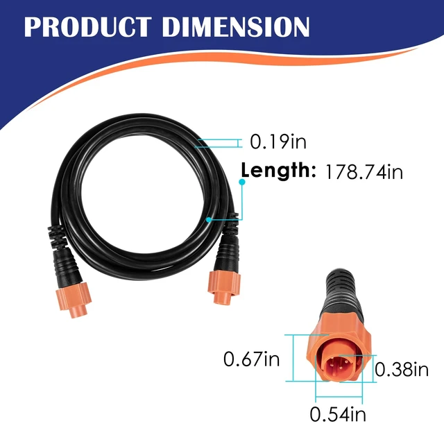 Alt view image 6 of 7 - 3004.7036 Replacement for Lowrance Ethernet Cable, 15ft (4.5m), Ethext-15Yl | 5-Pin Network Cable, Fit for Most Lowrance Devices, High-Speed, Plug and Play