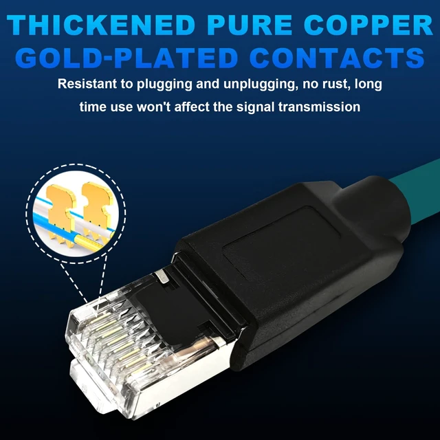 Alt view image 6 of 7 - GEOAOBLE 6.6FT M12 8 Pin X Code Male to RJ45 Industrial Ethernet Cable High Flexible Shielded CAT6A Ethernet Cable for Industrial Camera Network Application 2M