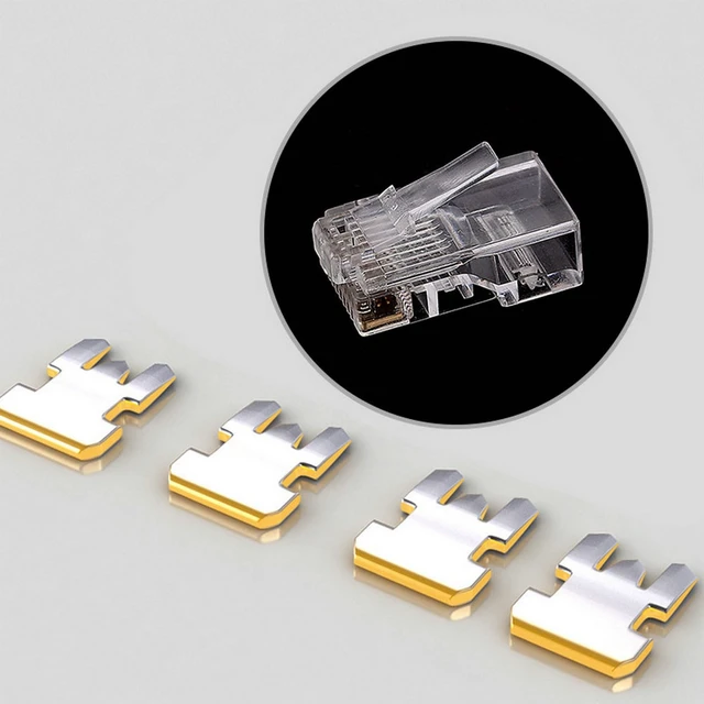 Alt view image 5 of 7 - Fjyikj 1000 Pcs Cat6 RJ-45 Ends, Cat6 Connector, RJ45 Connector, Ethernet Cable Crimp Connectors 8P8C UTP Network Plug for Solid Wire and Standard Cable, Transparent,Bag of 1000