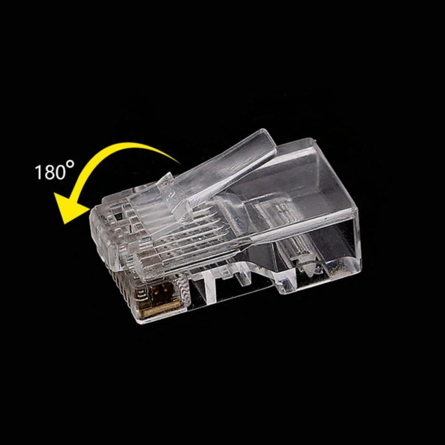 Alt view image 4 of 7 - Fjyikj 1000 Pcs Cat6 RJ-45 Ends, Cat6 Connector, RJ45 Connector, Ethernet Cable Crimp Connectors 8P8C UTP Network Plug for Solid Wire and Standard Cable, Transparent,Bag of 1000