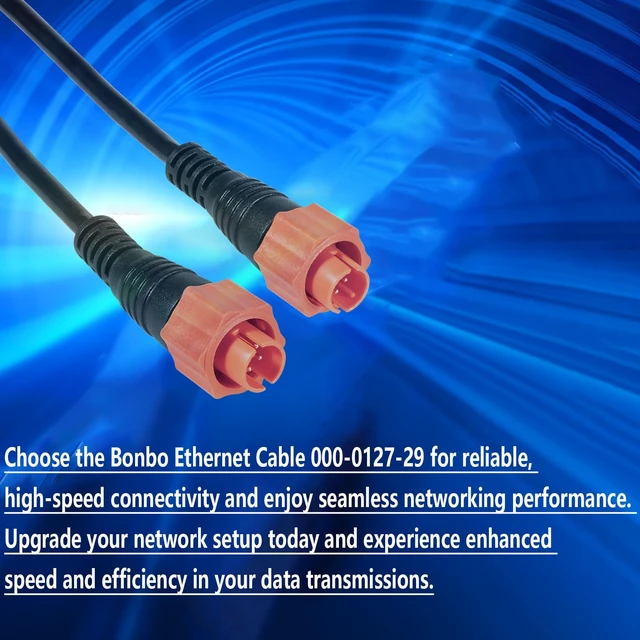 Alt view image 3 of 7 - Bonbo 000-0127-29 15ft Ethernet Cable for Lowrance 5-Pin 3004.7036 | Replaces 3004.7036 & ETHEXT-15YL. Fits 2007+ Lowrance sonar GPS. 15ft marine waterproof 5-pin yellow plug-and-play cable.