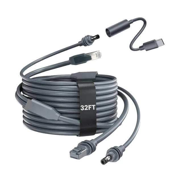 Main image of SCIFUSION 32FT/10M Starlink Mini Ethernet Cable, 2-in-1 Integrated DC Power and Gigabit Data Replacement Cord, Heavy-Duty Waterproof Starlink Mini Accessories for RV, Marine, Camping