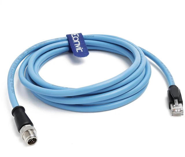 Alt view image 2 of 6 - Eonvic M12 Industrial Ethernet Cat6 Cable 8 Pin Male X Code to RJ45 for Cognex in-Sight Basler Camera PLCs Servo Motors,Support Profinet and EtherCAT Ethernet/IP 5M