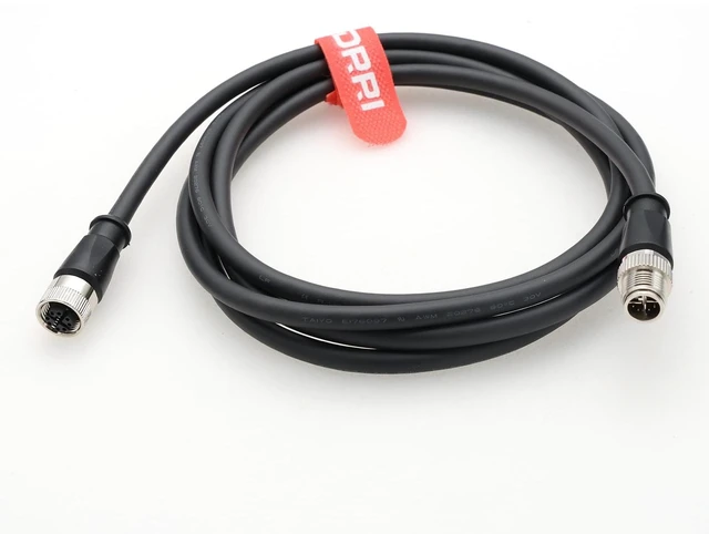 Main image of DRRI M12 8-pin X-Code Male to Female High Flex Gigabit Ethernet PVC Cable for Cognex in-Sight Series Camera
