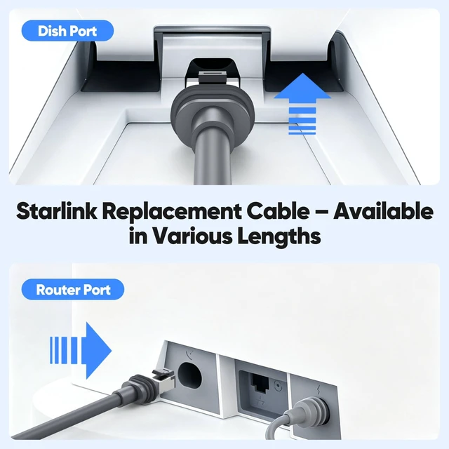 Alt view image 6 of 7 - for Starlink Gen 3 Ethernet Cable 100FT/30M, for Starlink Standard 4/4X/ V4/Mini, Replacement Extension Cable for Starlink Accessories, for Starlink Satellite RV/Marine/Home, Satellite Internet Kit