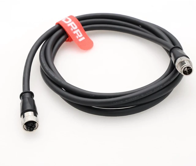 Alt view image 4 of 4 - DRRI M12 8-pin X-Code Male to Female High Flex Gigabit Ethernet PVC Cable for Cognex in-Sight Series Camera