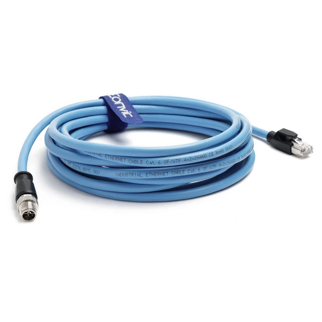 Alt view image 3 of 6 - Eonvic M12 Industrial Ethernet Cat6 Cable 8 Pin Male X Code to RJ45 for Cognex in-Sight Basler Camera PLCs Servo Motors,Support Profinet and EtherCAT Ethernet/IP 5M