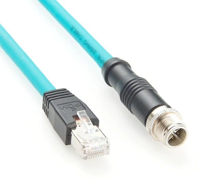 Main image of M12 8Pin X-Code Male to RJ45 Cat6A Ethernet Shielded Cable IP67 High Flex GigE Vision Network Patch Cord Compatible with Cognex Basler Industrial Camera Sensor PLC Machine Vision (2M/6.6FT)
