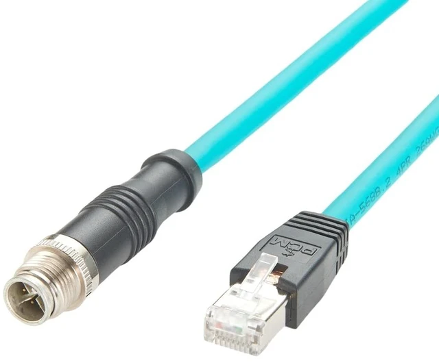 Alt view image 3 of 7 - M12 8Pin X-Code Male to RJ45 Cat6A Ethernet Shielded Cable IP67 High Flex GigE Vision Network Patch Cord Compatible with Cognex Basler Industrial Camera Sensor PLC Machine Vision (2M/6.6FT)