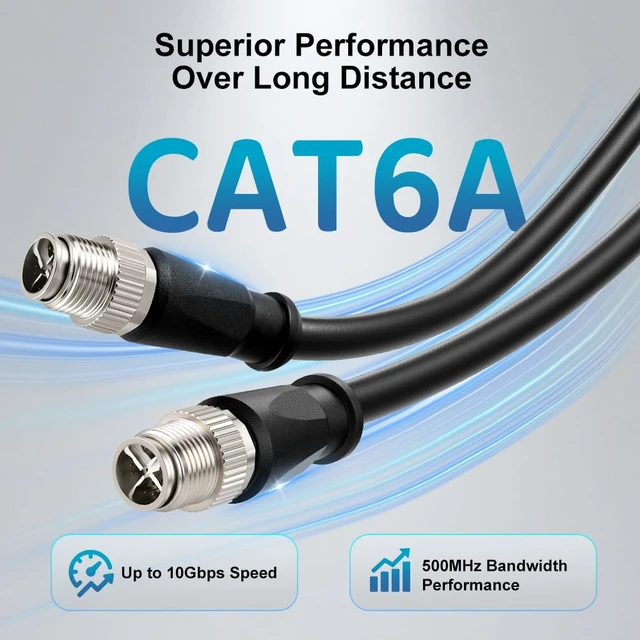 Alt view image 3 of 7 - Alvin's Cables Cognex High Flex Cat6a Ethernet Cable,M12 X-Coded 8 Pin to 8 Pin Male Cable for Cognex Basler Industrial Camera,2m/6.6ft