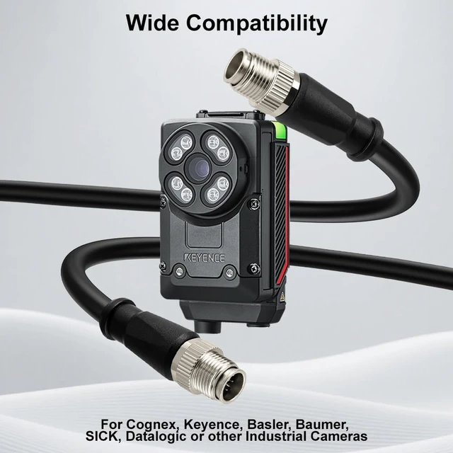 Alt view image 2 of 7 - Alvin's Cables Cognex High Flex Cat6a Ethernet Cable,M12 X-Coded 8 Pin to 8 Pin Male Cable for Cognex Basler Industrial Camera,2m/6.6ft