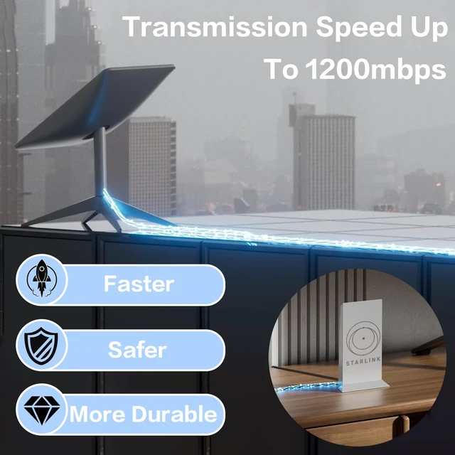 Alt view image 3 of 7 - Yatuela Replacement Starlink Gen 3 Ethernet Cable 150FT,Cat6 Shielded U/FTP,26AWG UV CMX PVC,Waterproof Satellite Starlink Standard V3