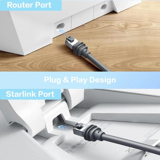 Alt view image 5 of 7 - Yatuela Replacement Starlink Gen 3 Ethernet Cable 150FT,Cat6 Shielded U/FTP,26AWG UV CMX PVC,Waterproof Satellite Starlink Standard V3