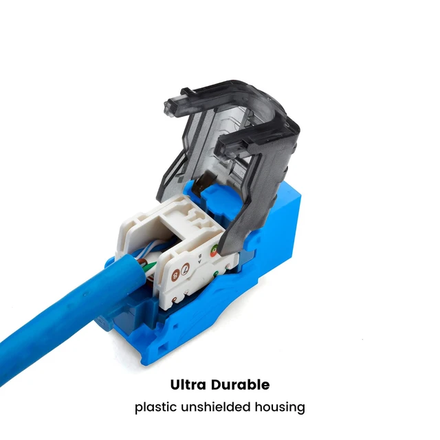 Alt view image 4 of 7 - TRUE CABLE Cat6 Toolless Keystone Jack, Unshielded (UTP), PoE++ (4PPoE) 100W, UL Listed, ETL Verified, ANSI/TIA Certified, Modular RJ45 Female, Blue, 12 Pack