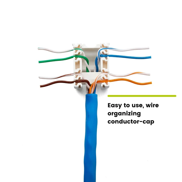 Alt view image 3 of 7 - TRUE CABLE Cat6 Toolless Keystone Jack, Unshielded (UTP), PoE++ (4PPoE) 100W, UL Listed, ETL Verified, ANSI/TIA Certified, Modular RJ45 Female, Blue, 12 Pack