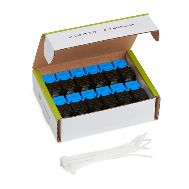 Alt view image 7 of 7 - TRUE CABLE Cat6 Toolless Keystone Jack, Unshielded (UTP), PoE++ (4PPoE) 100W, UL Listed, ETL Verified, ANSI/TIA Certified, Modular RJ45 Female, Blue, 12 Pack
