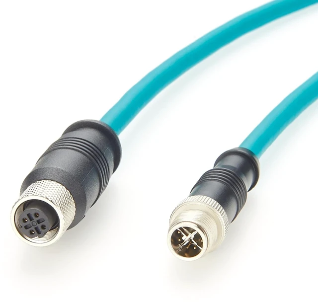Main image of IP67 M12 X Code Male to D Code Female Ethernet Connection Cable Cat6A High-Flex Drag Chain Shielded Compatible with IFM E80412 for Profinet, EtherNet/IP, Modbus TCP, PLC, Robotics(2M/6.6FT)