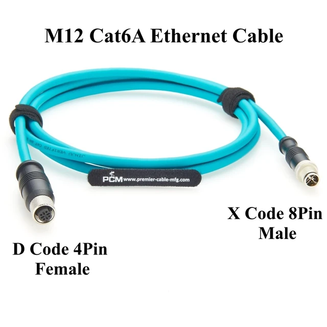 Alt view image 2 of 6 - IP67 M12 X Code Male to D Code Female Ethernet Connection Cable Cat6A High-Flex Drag Chain Shielded Compatible with IFM E80412 for Profinet, EtherNet/IP, Modbus TCP, PLC, Robotics(2M/6.6FT)