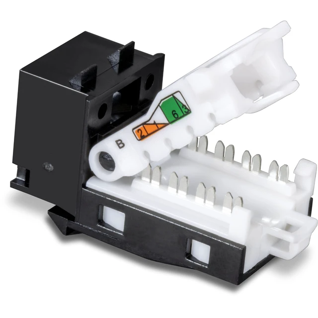 Alt view image 4 of 7 - TRENDnet Cat6 Keystone Jack, 25-Pack Bundle,TC-K25C6BK | 90° Angle Termination, Compatible with Cat5, Cat5e, &Cat6 Cabling,Color-Coded Labeling for T568B Wirin,Gold-Plated Contacts