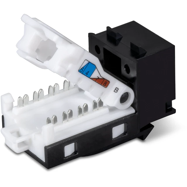 Alt view image 5 of 7 - TRENDnet Cat6 Keystone Jack, 25-Pack Bundle,TC-K25C6BK | 90° Angle Termination, Compatible with Cat5, Cat5e, &Cat6 Cabling,Color-Coded Labeling for T568B Wirin,Gold-Plated Contacts