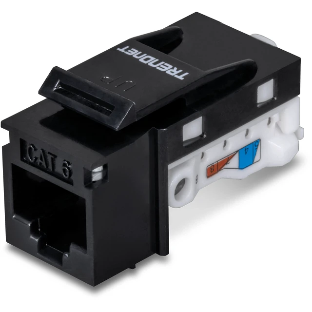 Alt view image 6 of 7 - TRENDnet Cat6 Keystone Jack, 25-Pack Bundle,TC-K25C6BK | 90° Angle Termination, Compatible with Cat5, Cat5e, &Cat6 Cabling,Color-Coded Labeling for T568B Wirin,Gold-Plated Contacts
