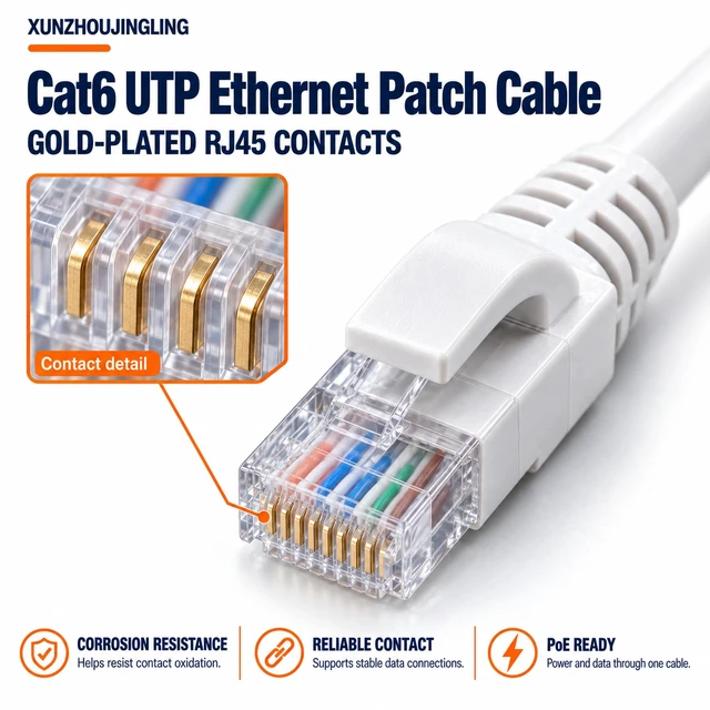 Alt view image 3 of 7 - Ethernet Patch Cable 150ft 24AWG Round 10Gbps 550MHz Poe IP Camera&NVR | Cat6 LAN Ethernet Cable,Stranded Copper Conductors Gold-Plated RJ45 for Outdoor Cameras Remote APs Switches NVRs and Bridges