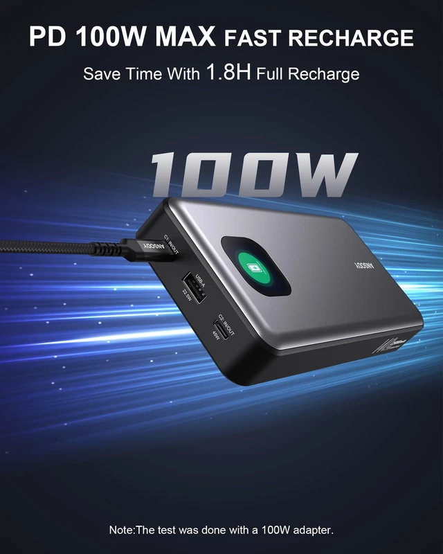 Alt view image 7 of 7 - Ansody 140W Laptop Power Bank, 25000mAh with TFT Smart Digital Display | PD3.1 Fast Charging Portable Charger, Travel Essential Battery Pack for MacBook iPad Tablet Steam Deck iPhone 18-12 Series